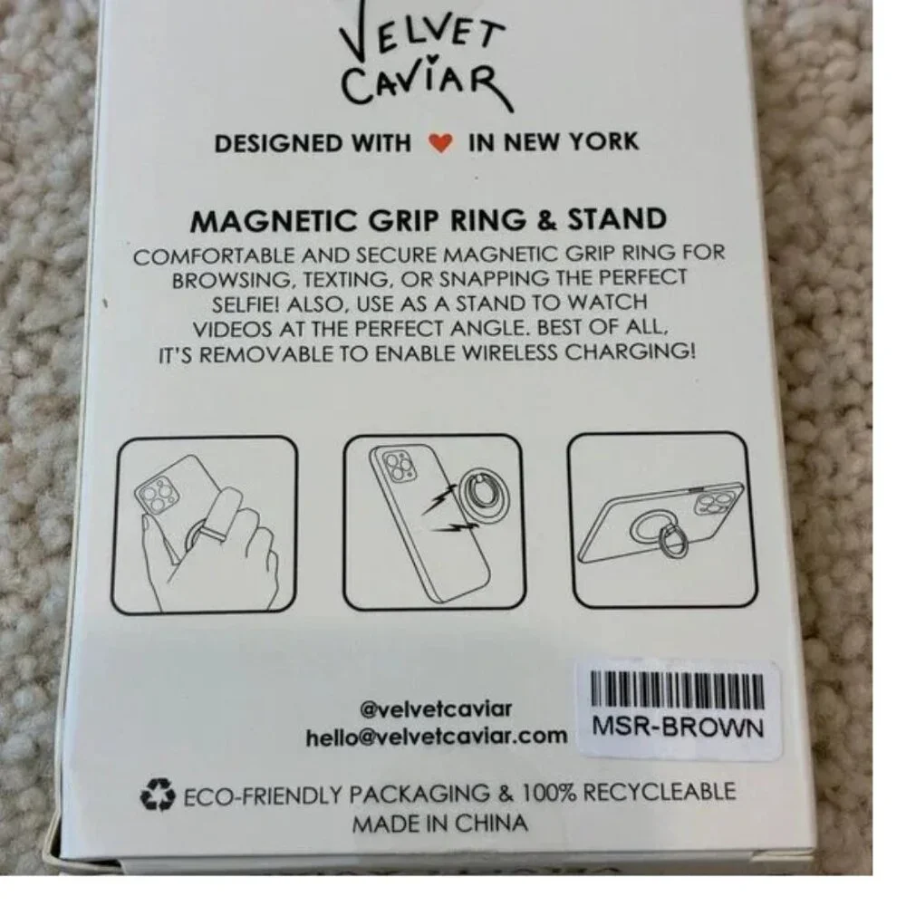 NEW Velvet Caviar Cashmere Taupe Magnetic Grip Ring Holder Popsocket - Picture 4 of 5